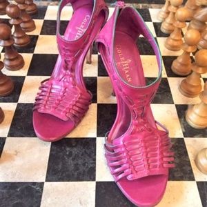 Fuchsia & Seagreen Cole Haan Leather Sandals